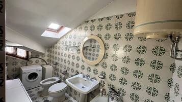 Regadera, secadora de cabello, toallas