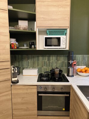 Fridge, microwave, oven, stovetop - Hausmann Apartment, Metro, Paris 75012 Close to Restaurants and Shops (Paris)