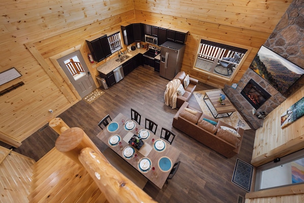 Smart TV, fireplace, video games