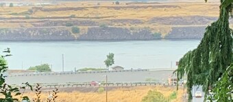 A shady retreat within a flower garden, with a boutique hotel feel. Close in 