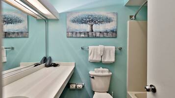 Hair dryer, towels