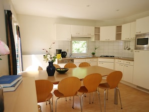 Chalet | Private kitchen | Highchair - Spacious Chalet With Two Bathrooms (Appelscha)