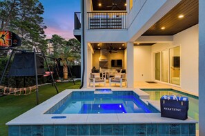 Pool - 3 Blocks to Beach • Sleeps 19 | Pool, Spa & Golf Cart in Gulf Place (Santa Rosa Beach)