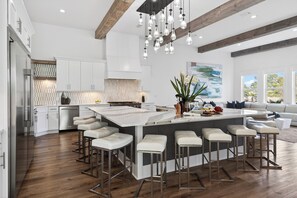 Fridge, oven, dishwasher, coffee/tea maker - 3 Blocks to Beach • Sleeps 19 | Pool, Spa & Golf Cart in Gulf Place (Santa Rosa Beach)