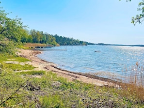 Une vue sur le lac, avec un quai, une eau calme et une végétation luxuriante tout autour.