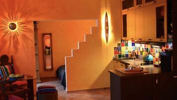 Apartment | Private kitchen | Oven, electric kettle, toaster