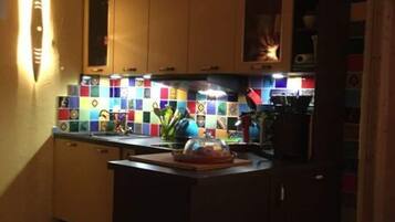 Apartment | Private kitchen | Oven, electric kettle, toaster