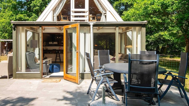 Outdoor dining - 8 Person Holiday Home in Glesborg (Glesborg)