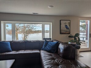 TV, fireplace, DVD player, books