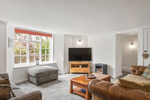 TV, fireplace, DVD player, offices - Modern Apartment in an 18th Century Cottage (Dunster)