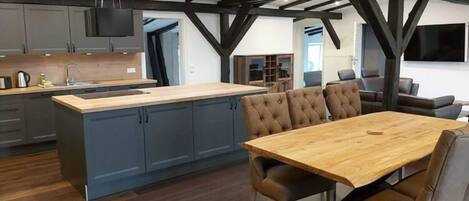 Apartment | Private kitchen | Oven, electric kettle, toaster