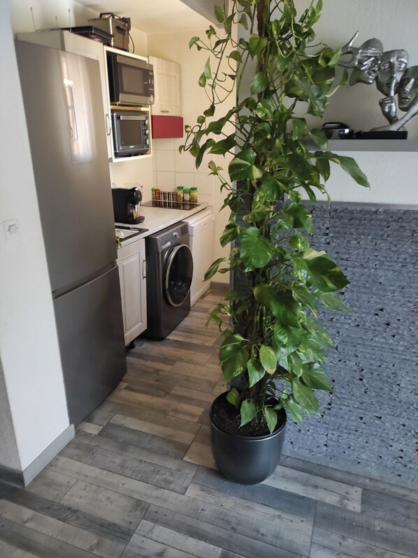 Geladeira, micro-ondas, fogão, cooktop