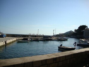 Enjoy serene waterfront views from the marina.