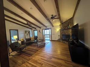 Smart TV, fireplace, video games