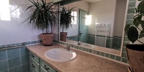 Dusche, Haartrockner, Handtücher