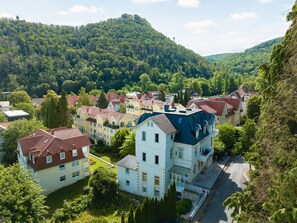 A residential area with houses surrounded by lush greenery and hills. - Maria Luise Comfortable Holiday Residence (Bad Harzburg)