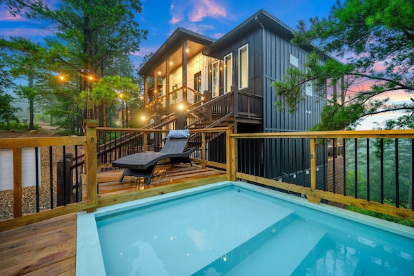 Relax on the sun shelf or swim in the deeper end while taking in the incredible mountain scenery.