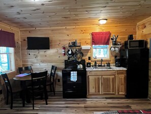 Fridge, microwave, oven, coffee/tea maker