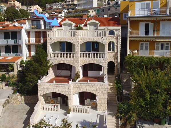 Exterior - Apartments & Room Vesna - Superior Studio Apartment With Terrace and Sea View (Brela)