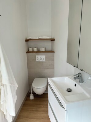 Haartrockner, Handtücher, Seife, Toilettenpapier