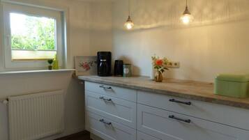 Apartment | Private kitchen | Electric kettle, highchair