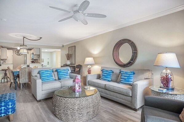 Villa, Multiple Beds, Patio, Garden View (869 Ketch Court) | Living area | TV
