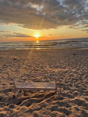 Sun loungers, beach towels