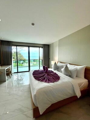 Premium-rum - havsutsikt | Gratis produkter i minibar och värdeförvaringsskåp på rummet