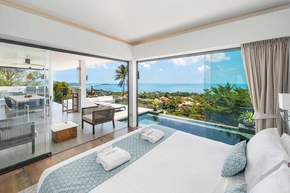 Exclusive Villa, Ocean View | 4 bedrooms, iron/ironing board, free WiFi, bed sheets - Serene Escape Villa in Chaweng - KBR20 (Koh Samui)