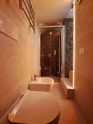 Dusche, Haartrockner, Bidet, Handtücher