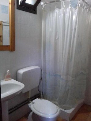 Double Room, Sea View | Bathroom | Shower, towels, soap, shampoo