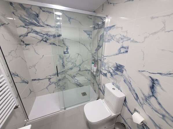 Dusche, Haartrockner, Handtücher