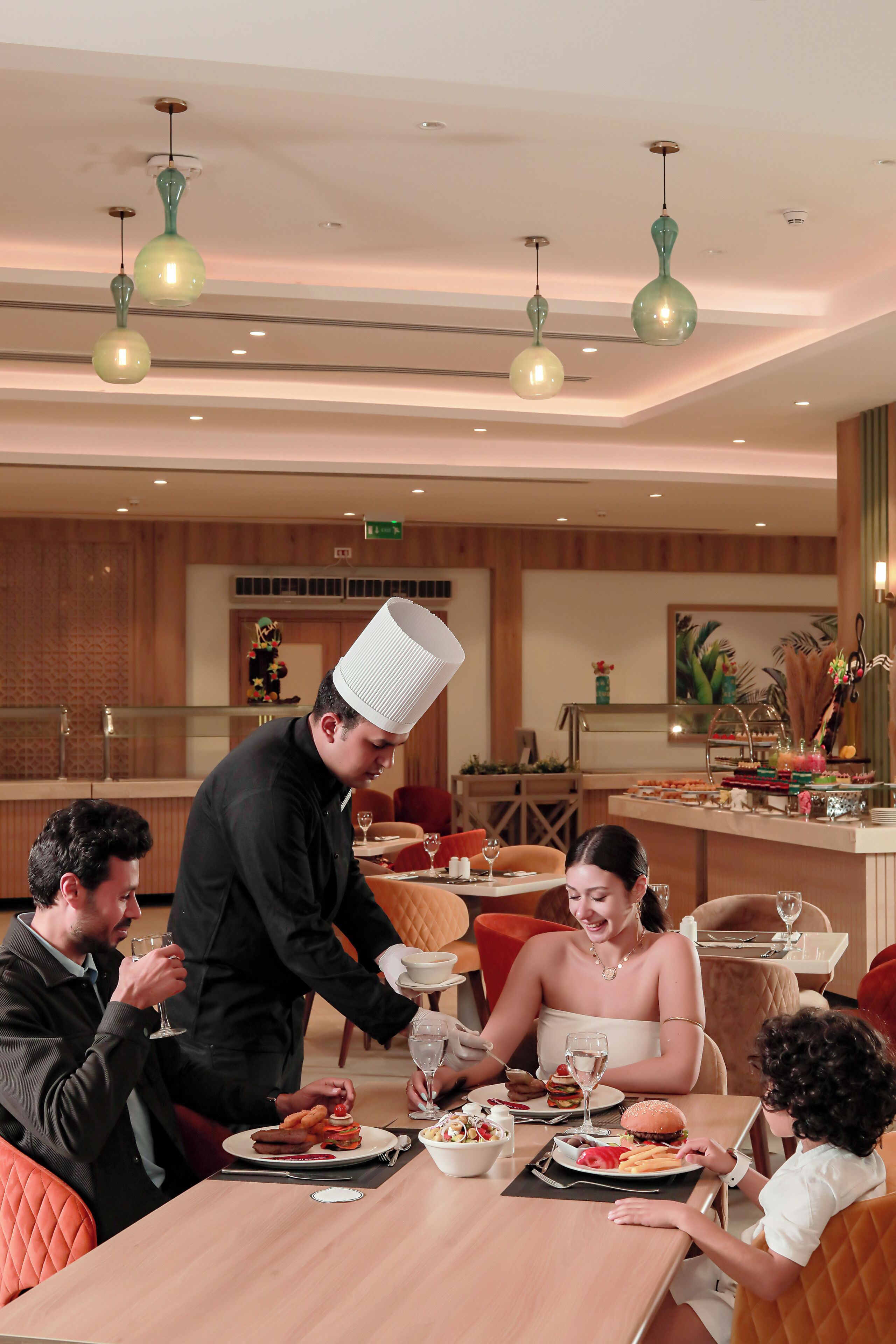 Free daily buffet breakfast