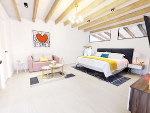 1 dormitorio, tabla de planchar con plancha, wifi y ropa de cama