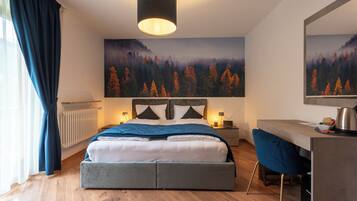 In-room safe, blackout curtains, cots/infant beds, free WiFi