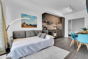 55-inch Smart TV with digital channels - Modern suite steps to port credit Go (Mississauga)