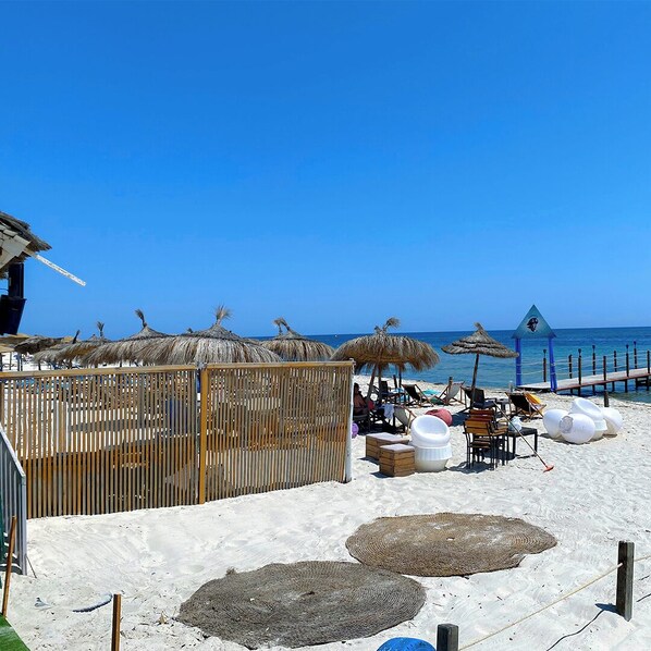 Private beach, beach bar