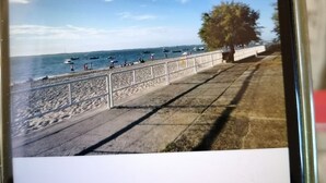A beach scene with a clear sky, a tree, and a railing. - Le Moulleau Ctre, Front de Mer, Studio 2 Personnes Avec Terrasse (Arcachon)