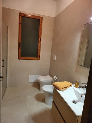 Dusche, Haartrockner, Bidet, Handtücher