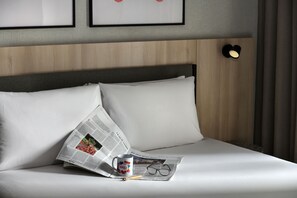 Hypo-allergenic bedding, memory foam beds, in-room safe