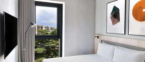 Hypo-allergenic bedding, memory-foam beds, in-room safe