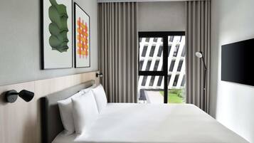 Business-íbúð - 2 svefnherbergi | Ofnæmisprófaður sængurfatnaður, rúm með memory foam dýnum