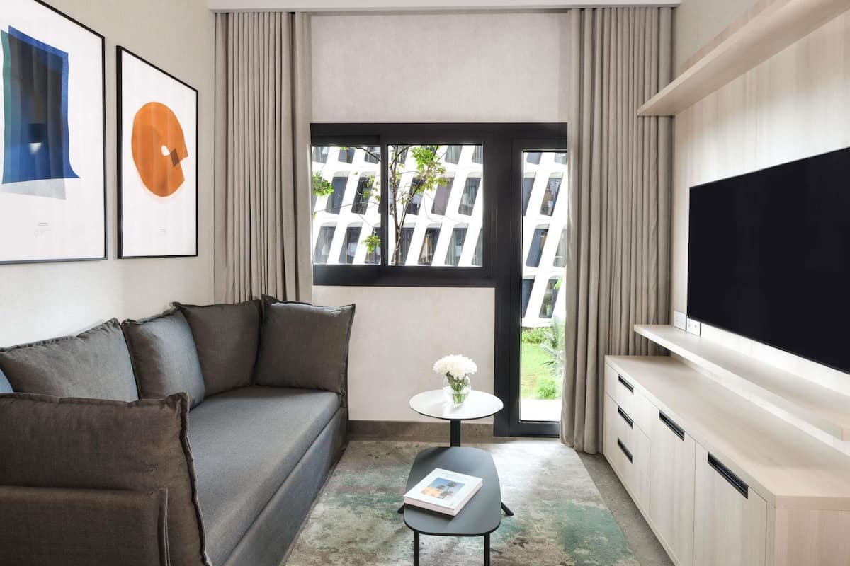 Appartement Affaires, 2 chambres | Literie hypoallergénique, lit avec matelas en mousse à mémoire