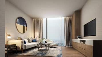 Apartment, 1 Double Bed | Minibar, in-room safe, desk, laptop workspace