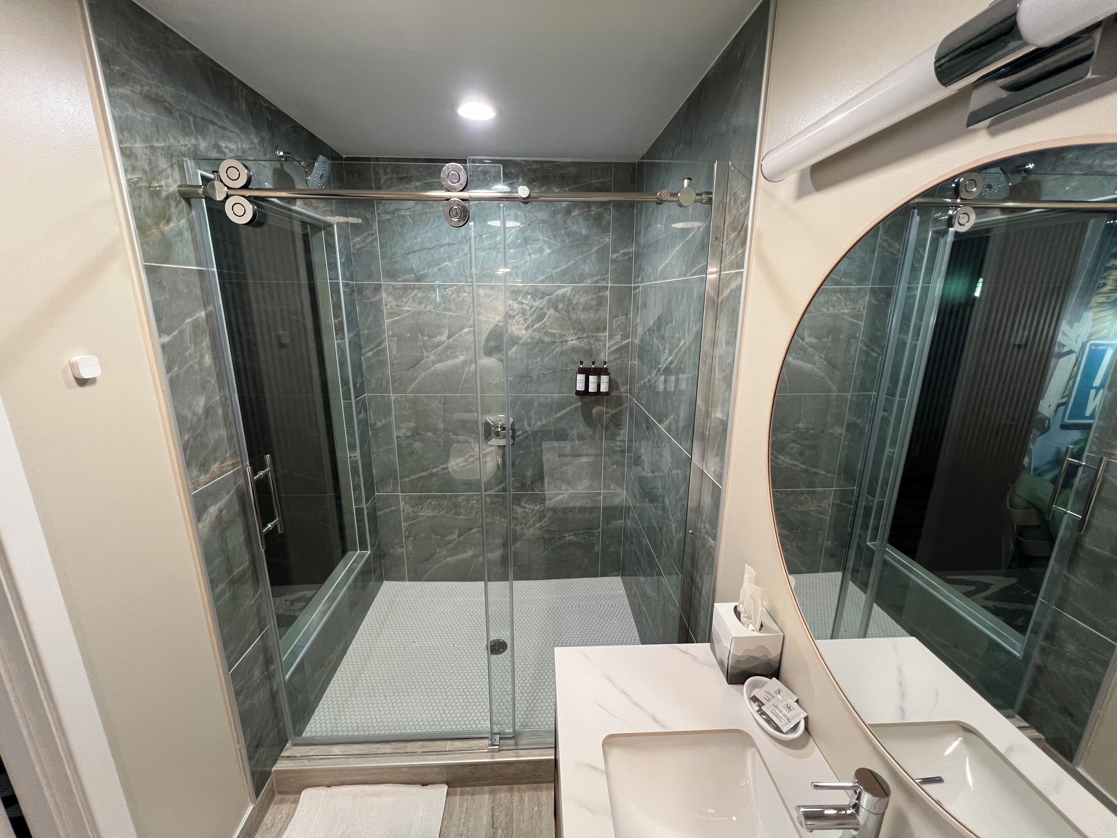 Suite superior | Baño | Ducha y cabezal de ducha con hidromasaje
