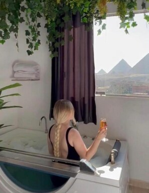 Economy Single Room, Balcony, Desert View | Down comforters, pillowtop beds, minibar, individually furnished - seven heaven pyramids (Giza)