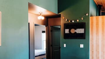 TV connectée, cheminée, livres