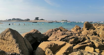 Charmante Maison, à 400 Mètres de la Plage, Port Blanc, au Calme
