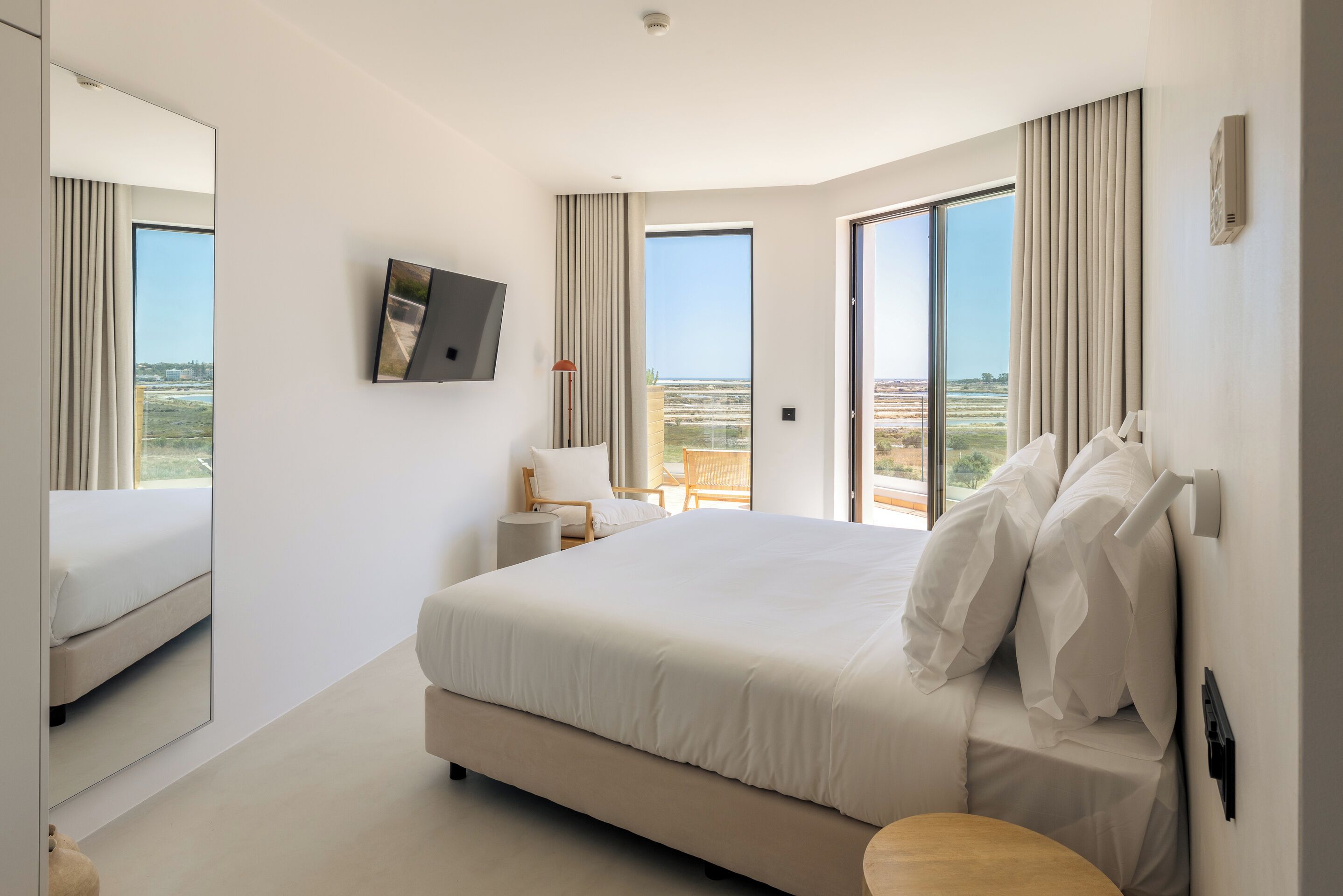 Deluxe Double Room, Balcony, Sea View | In-room safe, desk, laptop workspace, blackout drapes