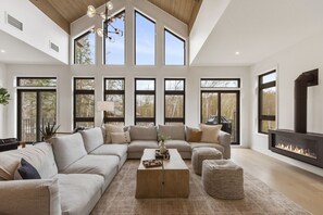 Smart TV, fireplace, foosball, stereo